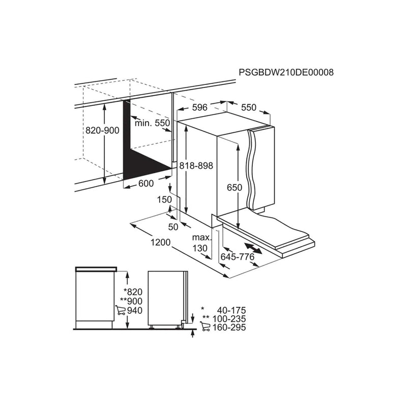 Grade B AEG 6000 SatelliteClean FSS64907Z 14 Place Fully Integrated Dishwasher