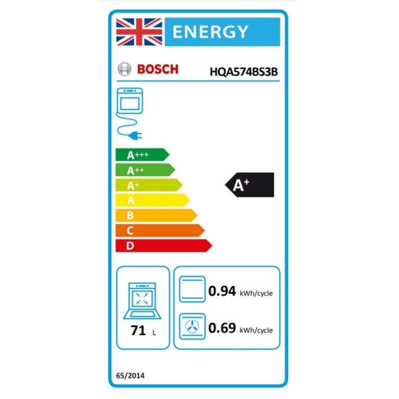 Grade B Bosch Series 4 HQA574BS3B 60cm Single Built In Electric Oven Stainless Steel