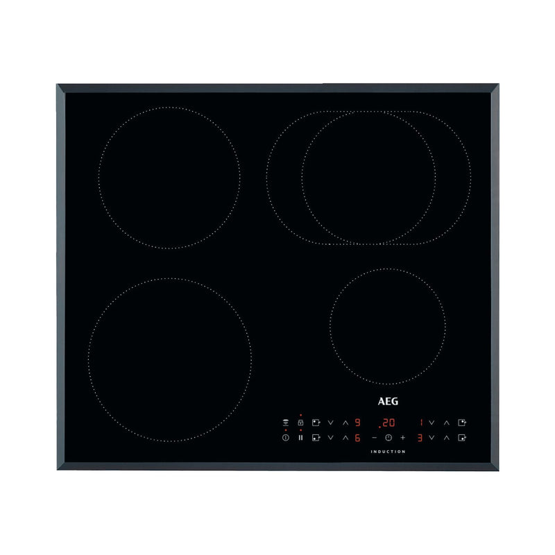 Grade A AEG IKB64311FB 60cm 4 Zone Induction Hob With Long Zone Black With Bevelled Edges