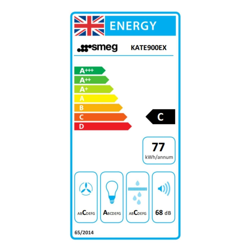 Grade C Smeg KATE900EX 90cm Chimney Cooker Hood Stainless Steel