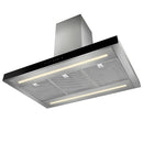 Grade A Smeg KBTI9L4VN 90cm Island Cooker Hood Stainless Steel with Black Glass