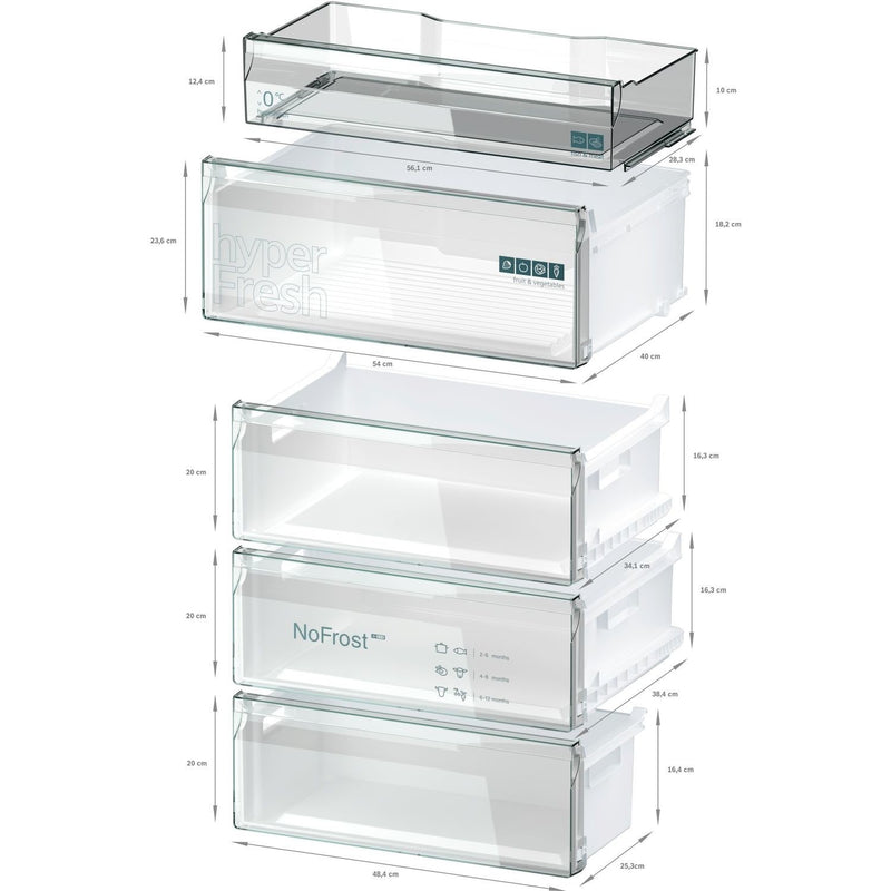 Grade B Siemens iQ300 KG49NXXDF Freestanding 440 Litre 60/40 Frost Free Fridge Freezer Black Stainless Steel