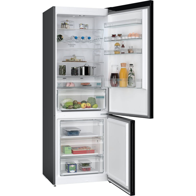 Grade B Siemens iQ300 KG49NXXDF Freestanding 440 Litre 60/40 Frost Free Fridge Freezer Black Stainless Steel