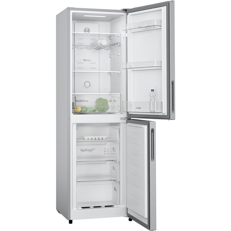 Grade A Bosch Series 2 KGN27NLEAG Freestanding 255 Litre 50/50 Frost Free Fridge Freezer Stainless Steel