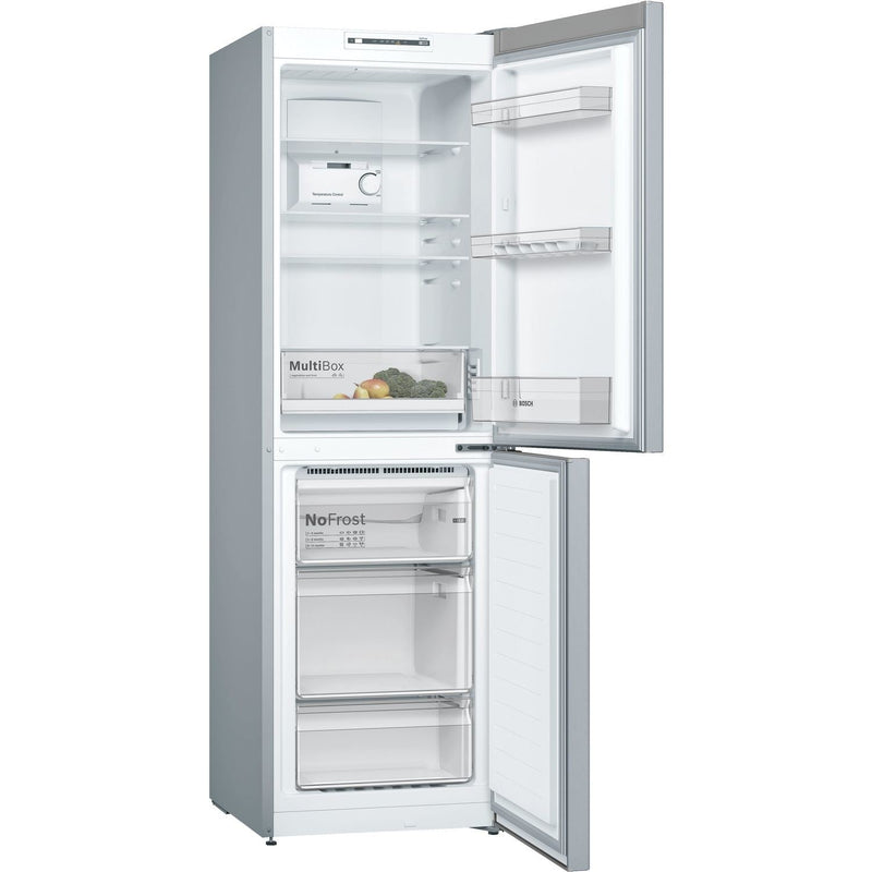 Grade A Bosch Serie 2 KGN34NLEAG Freestanding 300 Litre 50/50 Frost Free Fridge Freezer Stainless Steel Look