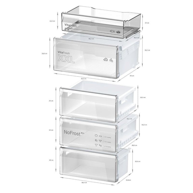 Grade B Bosch Series 4 KGN392LAFG Frestanding 399 Litre 70/30 Frost Free Fridge Freezer Stainless Steel