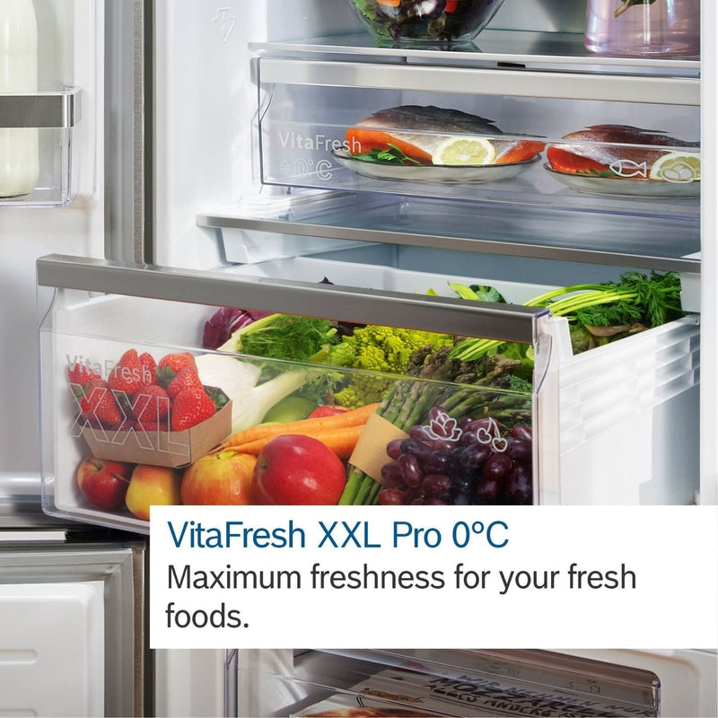 Grade B Bosch Series 4 KGN392LAFG Frestanding 399 Litre 70/30 Frost Free Fridge Freezer Stainless Steel