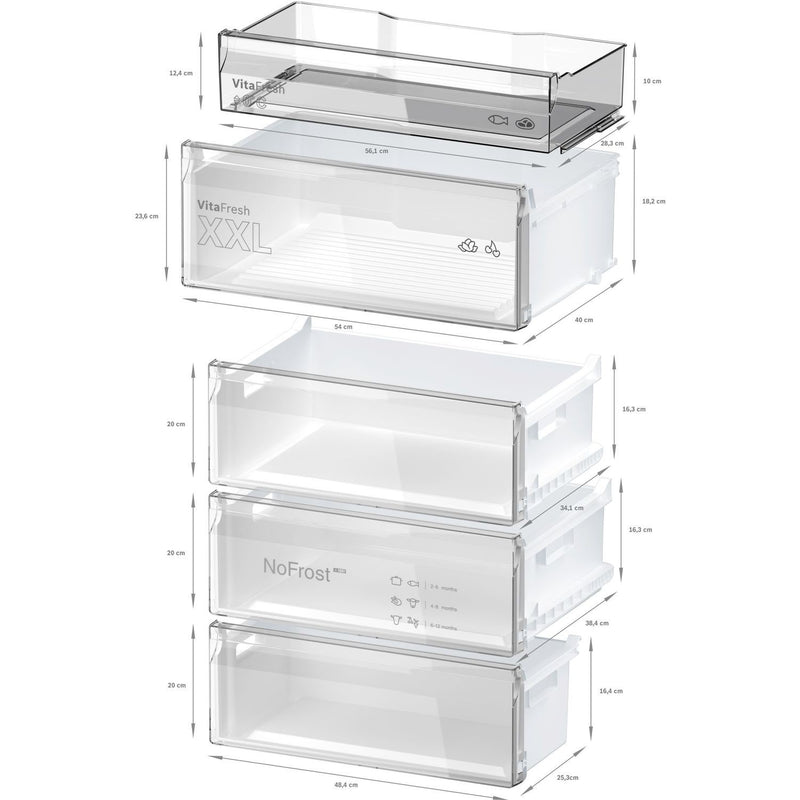 Grade A Bosch Series 4 KGN492LDFG Freestanding 440 Litre 70/30 Frost Free Fridge Freezer Stainless Steel