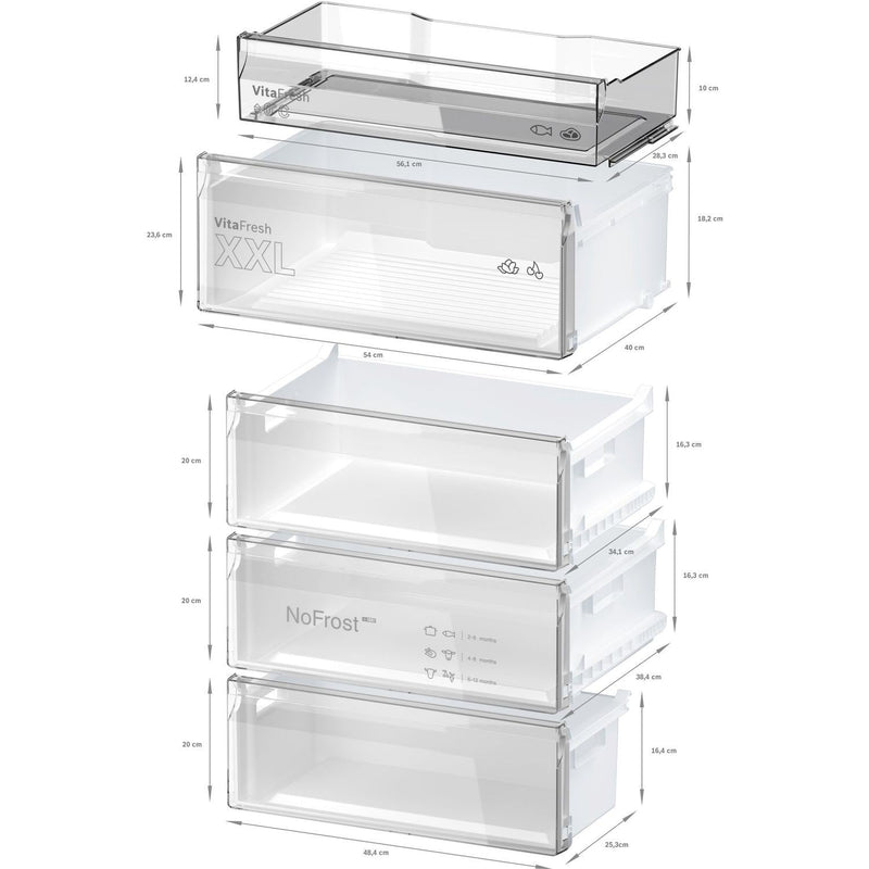 Grade A Bosch Series 4 KGN492LDFG Freestanding 440 Litre 70/30 Frost Free Fridge Freezer Stainless Steel