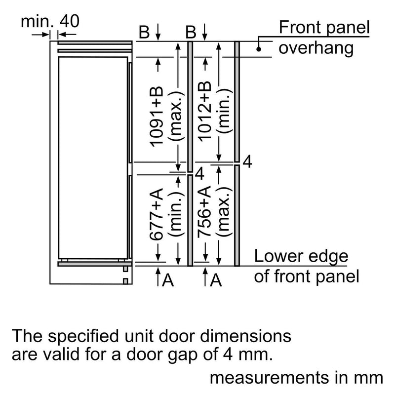 Grade B Bosch Series 2 KIN86NSE0G Integrated 260 Litre 60/40 Frost Free Fridge Freezer White