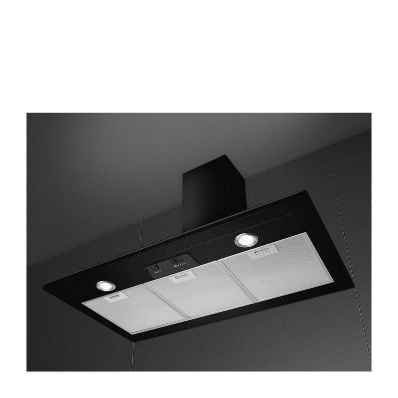 Grade B Smeg KSED95NEE 90cm Chimney Cooker Hood Black
