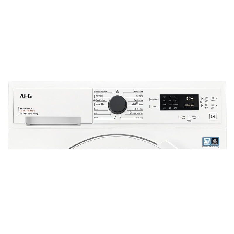 Grade B AEG 6000 Series AutoSense LWX60966B Freestanding 9/6KG 1600 Spin Washer Dryer White