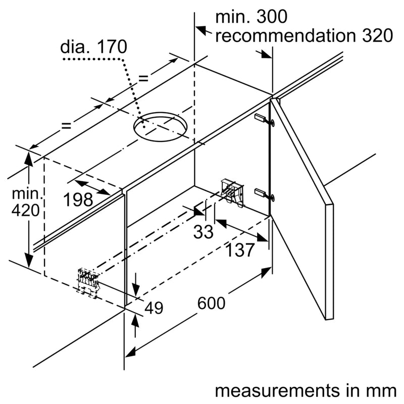 Bosch Integrated Hood 60cm DFS067A51B