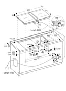 Gaggenau 400 series Flex induction cooktop with downdraft ventilation Vario downdraft ventilation, Connecting strip CVL410100