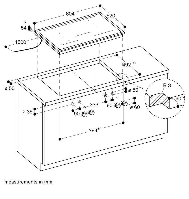 Gaggenau 400 series Vario Flex induction cooktop 80cm VI482115