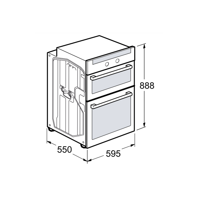 Grade A Bosch Serie 2 MHA133BR0B 60cm Double Built In Electric Oven Stainless Steel