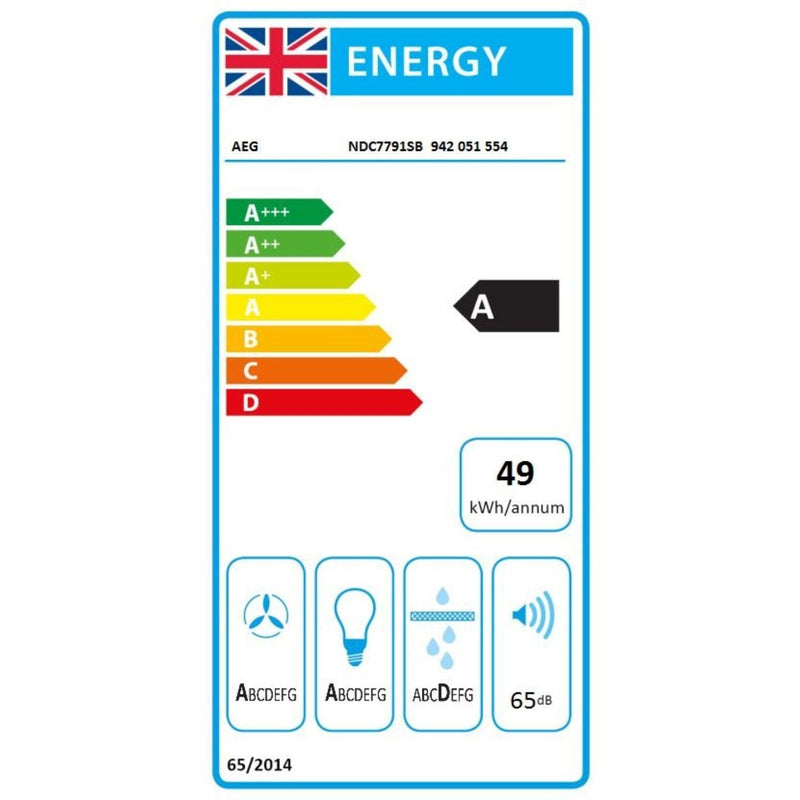 Grade A AEG Series NDC7791SB 90cm Ceiling Cooker Hood