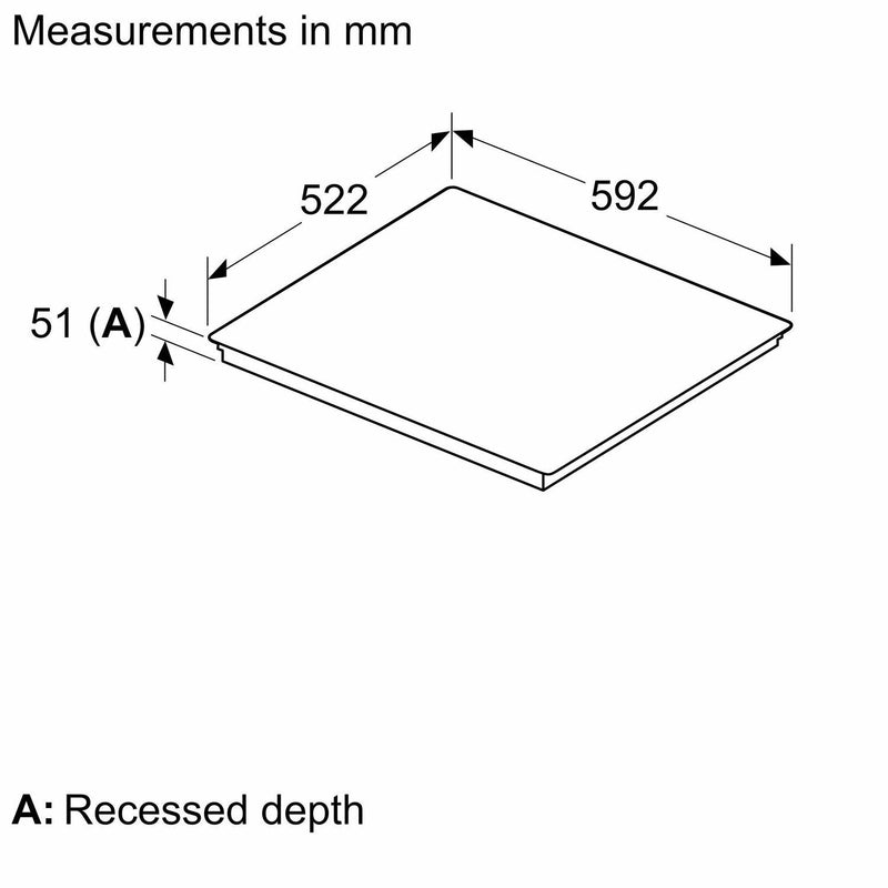 Grade B Bosch Series 6 60cm 4 Zone Induction Hob with FlexInduction