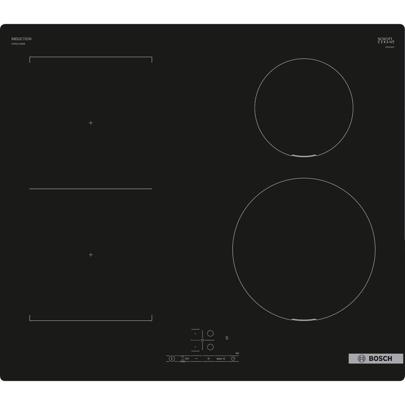 Grade A Bosch Series 4 PWP611BB5B Touch Control 60cm 4 Zone Induction Hob Black