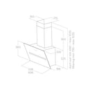 Grade B Elica Shy SHY-BLK-90 90cm Angled Cooker Hood Black Glass