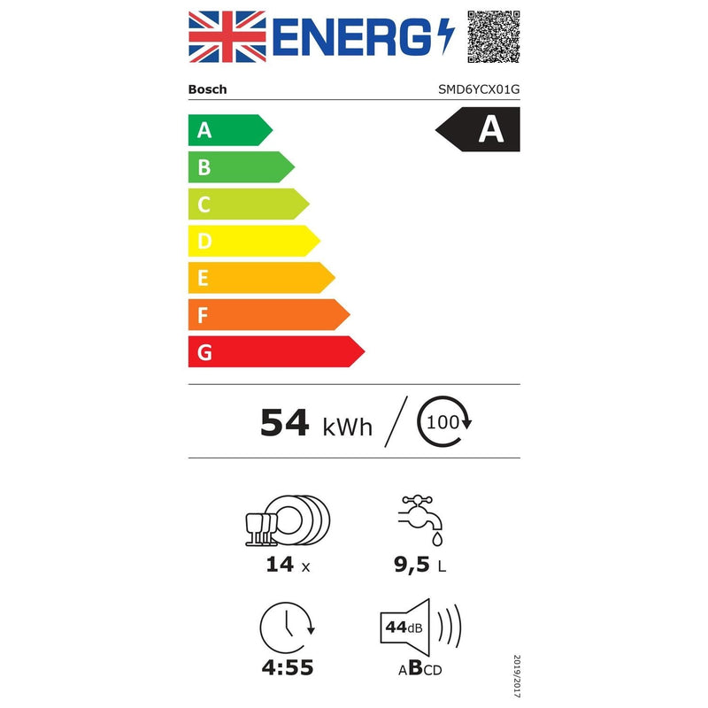 Grade A Bosch Series 6 SMD6YCX01G 14 Place Fully Integrated Dishwasher