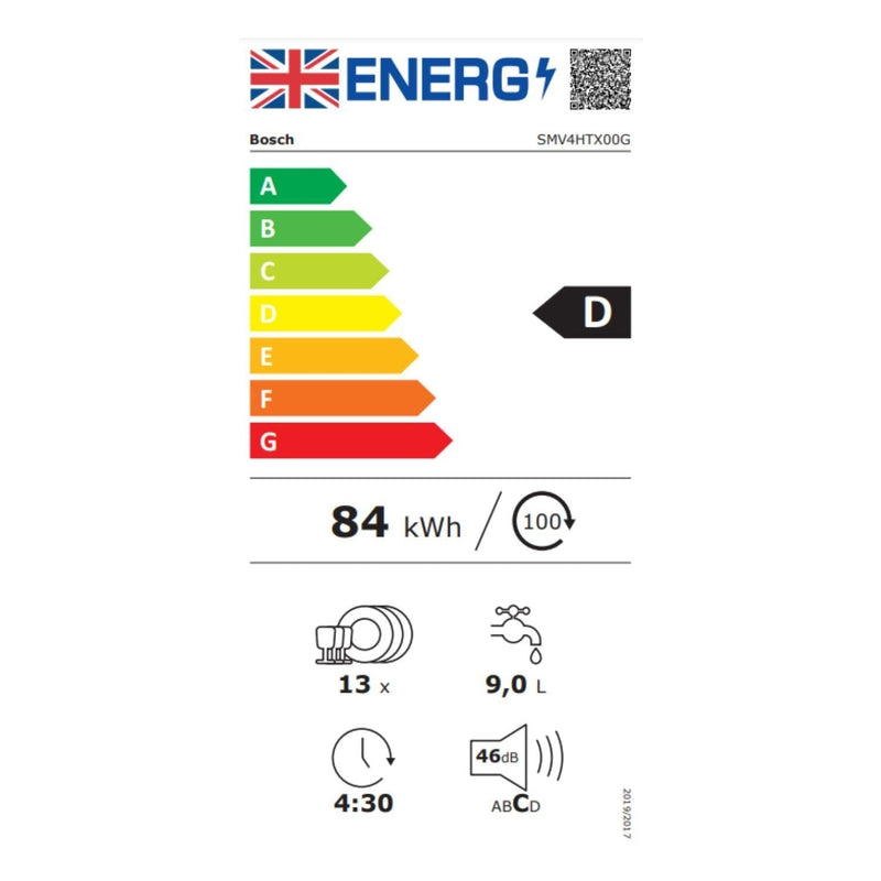 Grade A Bosch Series 4 SMV4HTX00G 13 Place Fully Integrated Dishwasher
