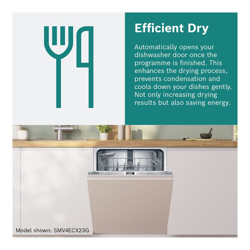 Grade A Bosch Series 4 Integrated Slimline Dishwasher - Smart Wi-Fi C-Rated Silver control panel