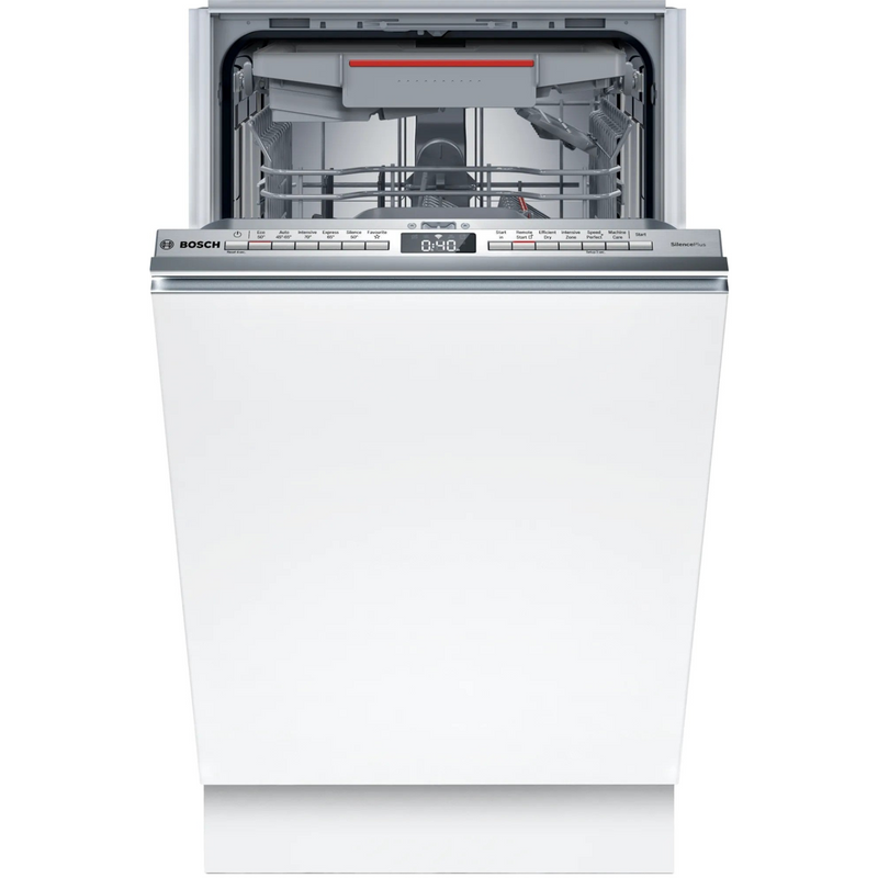 Grade A Bosch Series 4 Integrated Slimline Dishwasher - Smart Wi-Fi C-Rated Silver control panel