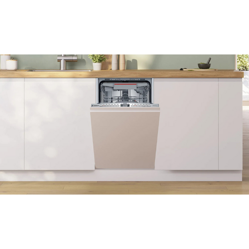 Grade A Bosch Series 4 Integrated Slimline Dishwasher - Smart Wi-Fi C-Rated Silver control panel