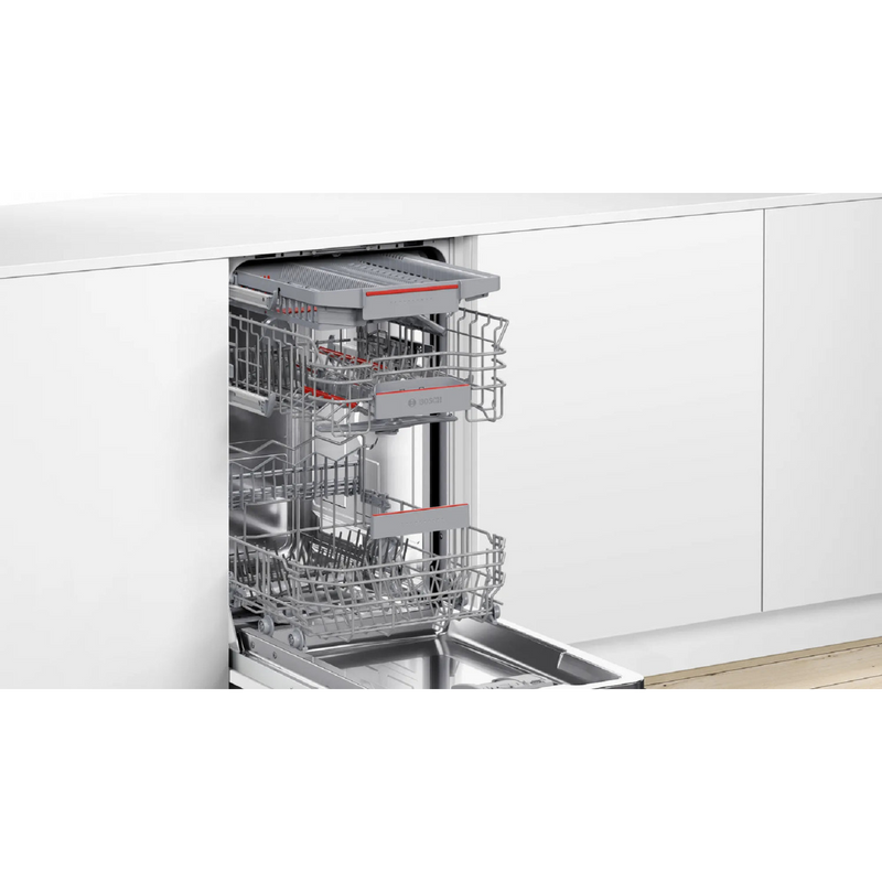 Grade A Bosch Series 4 Integrated Slimline Dishwasher - Smart Wi-Fi C-Rated Silver control panel
