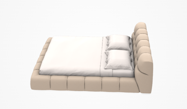 B&B King Size Tufty Bed in Asolo sabbia 203 (Beige)