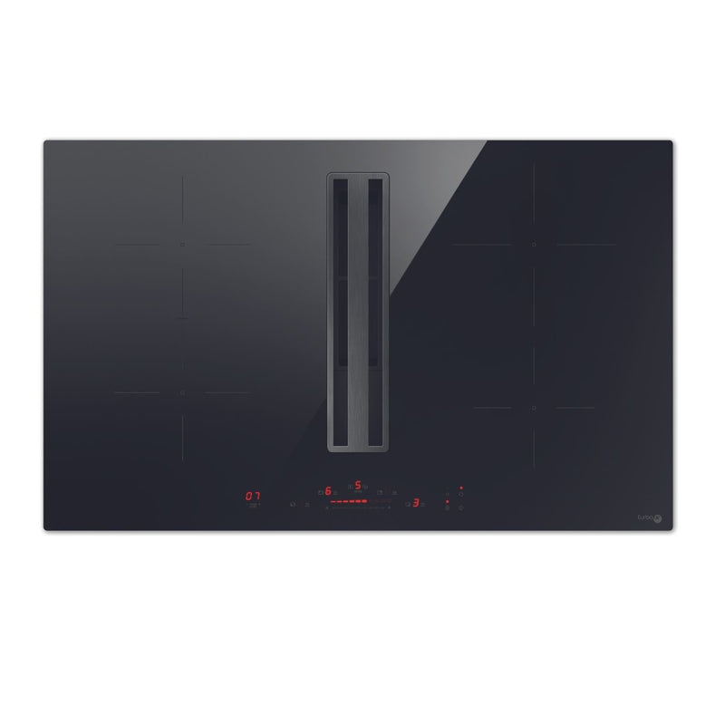 Grade A Elica TB-IMPULSO-80 Turbo Air 83cm 4 Zone Induction Venting Hob Black Glass