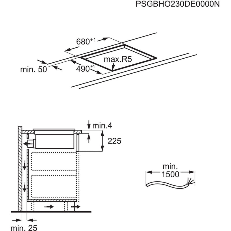 GRADE A1 - AEG 6000 Series 70cm 4 Zone Venting Induction ExtractorHob