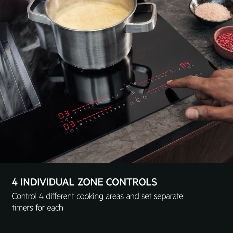GRADE A1 - AEG 6000 Series 81cm 4 Zone Venting Induction Hob