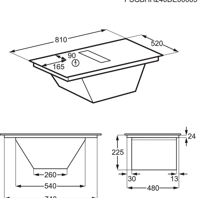 GRADE A1 - AEG 6000 Series 81cm 4 Zone Venting Induction Hob