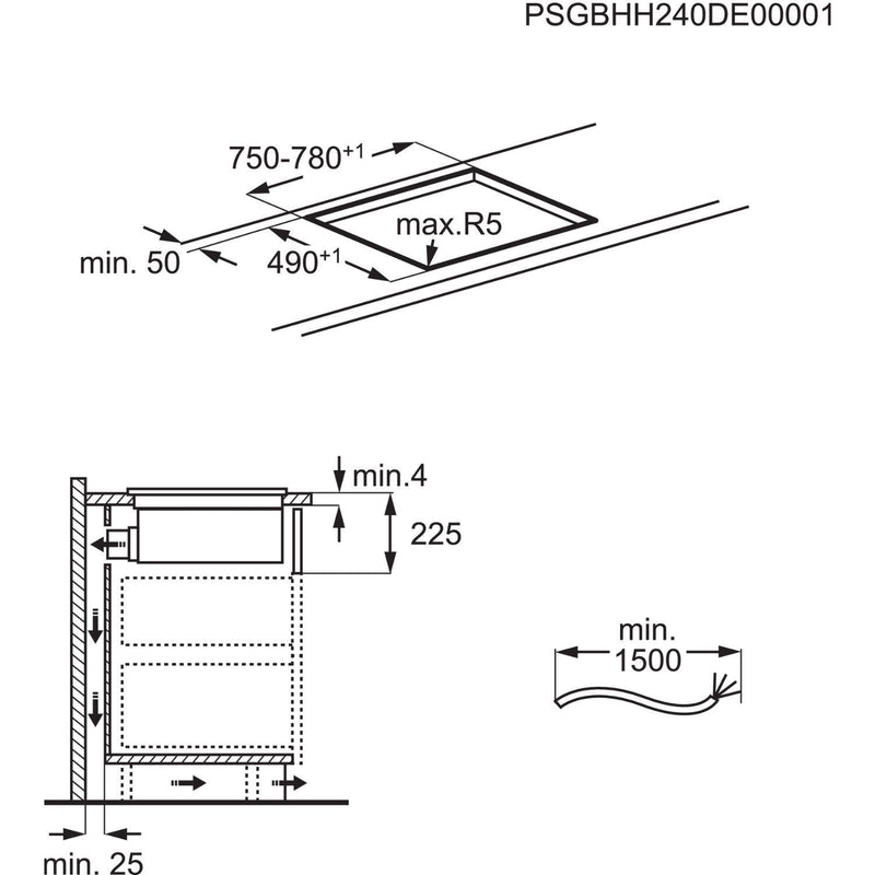 GRADE A1 - AEG 6000 Series 81cm 4 Zone Venting Induction Hob