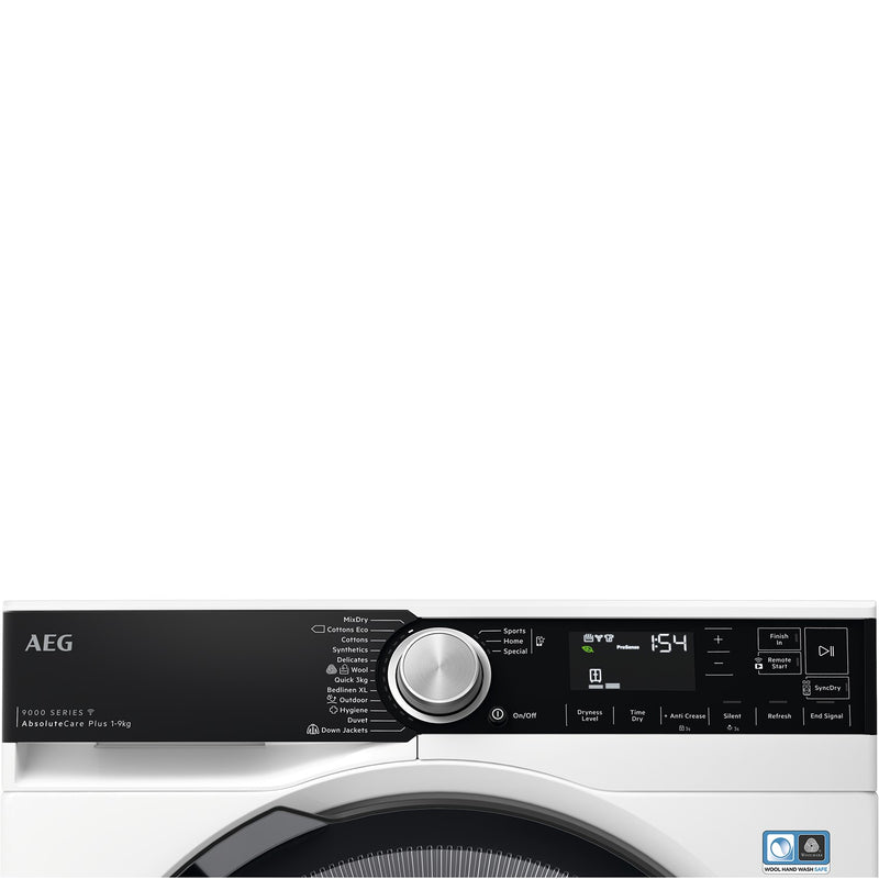Grade B AEG 9000 Series TR959M6BC Freestanding Heat Pump 9KG Tumble Dryer White