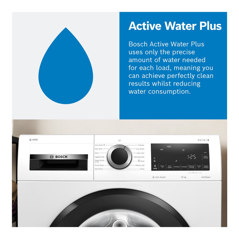 Grade B Bosch Series 6 i-Dos WGG244FCGB Freestanding 9KG 1400 Spin Washing Machine Graphite