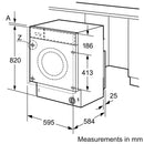 Grade B Bosch Serie 4 WKD28352GB Integrated 7/4KG 1355 Spin Washer Dryer White