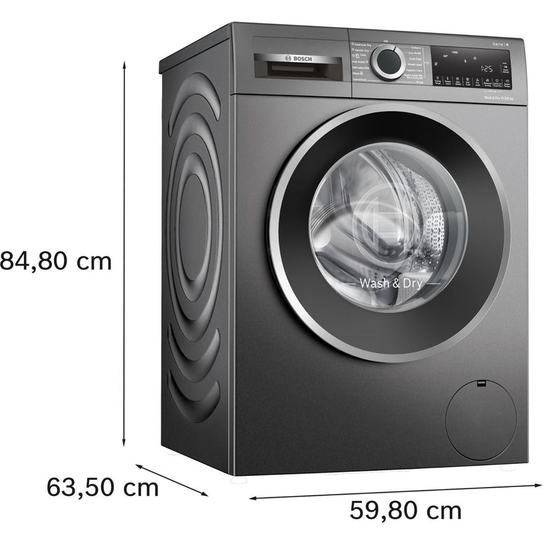 Grade B Bosch Series 6 WNG254R1GB Freestanding 10.5/6KG 1400 Spin Washer Dryer Graphite