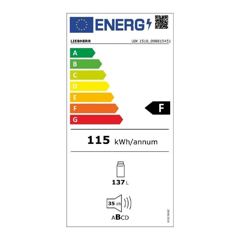 Liebherr - UIK 1510 Comfort Under-Worktop Refrigerator For Integrated Use