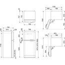 Smeg Fridge Freezer 192x80cm FAB50LBL5 - Ideali