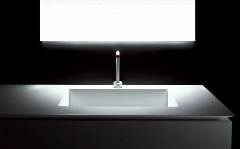 Boffi B14 bathroom furniture composition with top and washbasin - Ideali