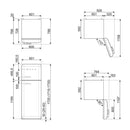 Smeg Fridge Freezer 172x60cm FAB30RSV5 - Ideali