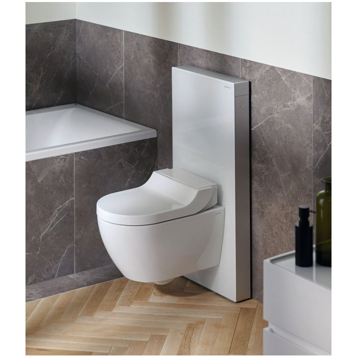 Geberit Monolith Sanitary Module For Floor-Standing Toilet H: 101 Cm, Glass White