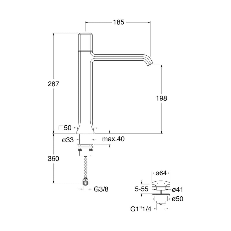 Cristina Rubinetterie Italy Progressive Single-Lever Mixer For Sink Medium CRIIT217 - Ideali