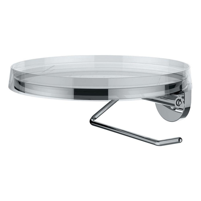 Kartell by Laufen Toilet Roll Holder, Including Storage Tray 'disc', Transparent Crystal - Ideali