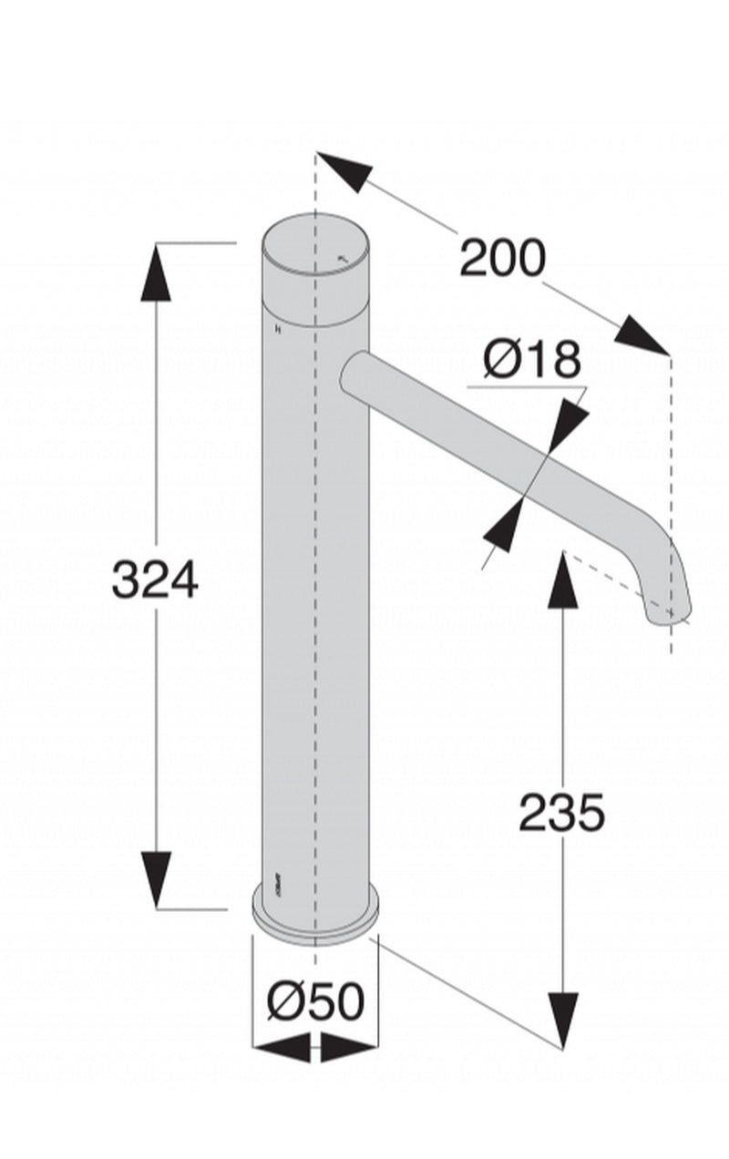 Boffi Eclipse Countertop high washbasin tap RERX02 - Ideali