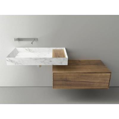 Boffi Countertop in glass white washbasin - Ideali