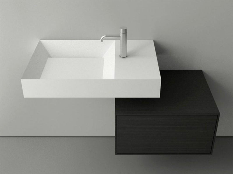 Boffi A45 Compact wall mounted washbasin in Cristalplant - Ideali